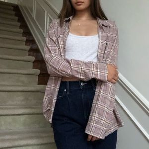 pacsun flannel in dusty pink color